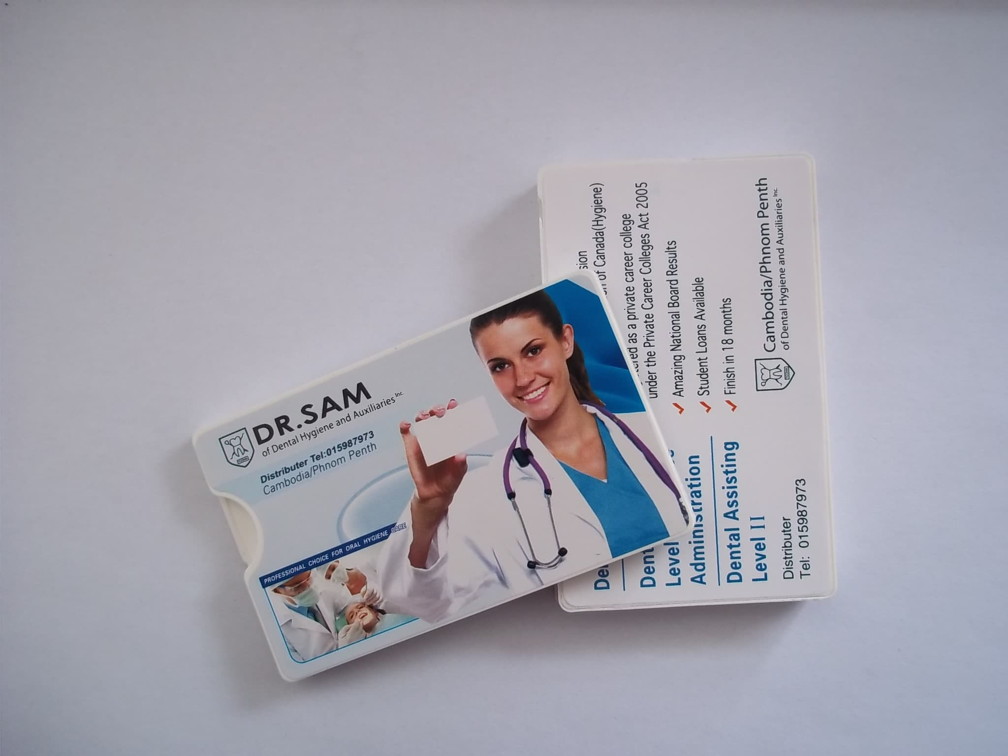 Business card dental floss for promotion using
